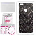 apgo Protective Skin Sticker for the back compatible with Huawei P10 Lite, Wrap Film, Foil, Vinyl - Pattern Carbon Black Pixel