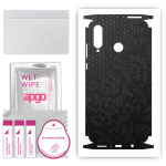 apgo Protective Skin Sticker for the back+sides compatible with Huawei P30 lite New Edition, Full Wrap Film, Foil, Vinyl - Pattern Black Honeycomb