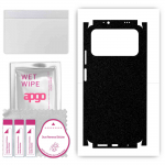 apgo Protective Skin Sticker for the back+sides compatible with Xiaomi Poco M3, Full Wrap Film, Foil, Vinyl - Pattern Matte Black