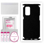 apgo Protective Skin Sticker for the back+sides compatible with Oppo Reno5 Pro 5G, Full Wrap Film, Foil, Vinyl - Pattern Matte Black
