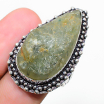 Natural Prehnite Rough Gemstone 925 Sterling Silver Gift Ring Size 7.5 q2c97