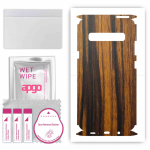 apgo Protective Skin Sticker for the back+sides compatible with Samsung Galaxy S10 5G, Full Wrap Film, Foil, Vinyl - Pattern Tigerwood