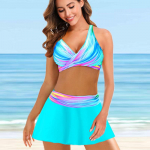Naiste ujumisriided Tankini 2-osaline ujumistrikoo gradient sinise printiga puhkuse ujumisriided S
