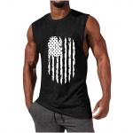 Meeste Summer Surf Beach Tank Top suur vabaaja hingav varrukateta topp vaba tr&uuml;kiga meeste s&auml;rk L must