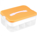 Laste ehitusplokkide hoiukarp Virnastatav hoiukohver Reguleeritav mitmesuguste asjade konteiner Kosmeetikakarp k&auml;epidemega m&auml;nguasjade korraldaja oranž