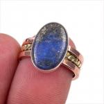 Naturaalne lapis lazuli v&auml;&auml;riskivi 925 prooviga t&auml;issterlingh&otilde;bedast kahev&auml;rviline s&otilde;rmus S.6 E4R75