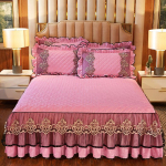 Euroopa soe paks pl&uuml;&uuml;s tepitud voodi seelik, pehme sametpolster, puuvillane voodikate Queen-voodikate ilma padjap&uuml;&uuml;rita Only 2pcs pillowcase