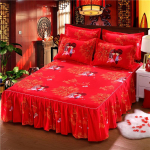 3 tk Komplekt Pehme Liivapesu Voodikate 1 tk Tr&uuml;kitud Voodiseelik + 2 tk Padjap&uuml;&uuml;r Twin King Queen Suurus Voodikate Pulma Voodiseelik 3pcs Design 100x200