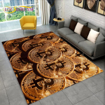 3D Bitcoini virtuaalvaluuta pindala suur vaip, vaipvaip elutoa diivanile, m&auml;ngutoa uksematt, libisemiskindel p&otilde;randamatt lastele 40cm x 60cm