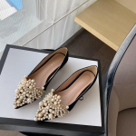 New Trend Pearl Ballet Korterid Naiste Pumbad P&otilde;randad Kingad Ilma kontsadeta Loafers Naiste Kleit Mokassiinid Naiste Luksus 36 must