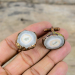 Solar Quartz Druzy mansetin&ouml;&ouml;bid Elektroformeeritud vasest mansetin&ouml;&ouml;bid Kalliskividest ehted uhiuus mansetin&ouml;&ouml;p K&auml;sitsi valmistatud elektroformitud ehted Kingitus isale