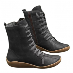 MAITA Naiste nahast pahkluukingad Vintage vabaajajalatsid Brand Design Retro k&auml;sitsi valmistatud saapad 39 must