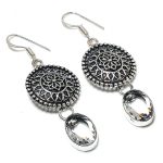 White Topaz Gemstone Handmade 925 Sterling Silver Jewelry Earring 2.32 j5g41