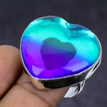 Bi-Color Tourmaline Gemstone 925 Sterling Silver gift Jewelry Ring Size 8 J5E43