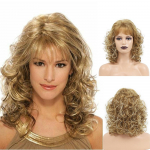 Segatud blondid kuldpruunid igap&auml;evased Cosplay s&uuml;nteetilised &otilde;lgade pikkused ja tukkidega parukad naistele Naturaalsest lokkis juustest kuumakindel kiust parukas kuld