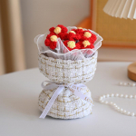 Simuleeritud Puhvlillede Kimp 7 Puhvlillede Kimp Kangast Kootud Lillekimp punane