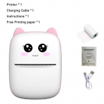 Kaasaskantav termoprinter mini cat print fototasku termosildiprinter 58mm printimine juhtmevaba Bluetooth Android iOS printerid Other sinine