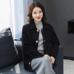 S&uuml;gis-talv Korea versioon paksendatud naiste l&uuml;hike jakk imitatsioon minksametist lahtine kampsun naiste kootud kardigan XXXL