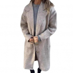 Naiste Villane jope Ujutatav krae &uuml;hev&auml;rviline n&ouml;&ouml;biga suletav mantel lahtine termiline pikkade varrukatega t&ouml;&ouml;lk&auml;imine tutvumiseks kevad s&uuml;gis-talvine mantel L hall