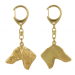 Saluki, Persian Greyhound, Arabian hound, Gazelle hound - Gilded key ring with dog, handbag decoration, luxury accessory by Art-Dog brand