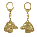 Dachshund Wire-haired, Wiener dog, Badger dog - Gilded key ring with dog, handbag decoration, luxury accessory by Art-Dog brand