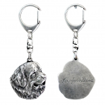 Newfoundland, Newfs, Newfies - Silver-plated key ring with a dog in a gift box, handbag decoration, backpack pendant by Art-Dog brand