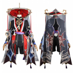 M&auml;ng Scaramouche Cosplay kost&uuml;&uuml;m Wanderer parukas kingakomplekt Anime Halloween Party Cosplay vormiriietus L-(Suit+Wig+Hat)