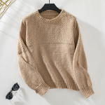 S&uuml;gistalvine vintage avara pikkade varrukatega &uuml;laosa &uuml;hev&auml;rviline pullover trikotaaž O-kaelusega kampsun S hall v&auml;rv