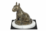 Bull Terrier, Bully III - dog figurine, statue on white marble, trophy for Art-Dog dog show exhibition