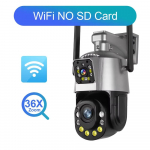 Uus EU 6MP Real 36X optilise suumiga WIFI v&auml;liskaamera kahe objektiiviga PTZ humanoidtuvastus v&auml;rvilise &ouml;&ouml;n&auml;gemise j&auml;lgimise IP-kaamera iCSee rakendus WiFi Camera