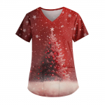 Naiste moodsad V-kaelusega l&uuml;hikeste varrukatega t&ouml;&ouml;r&otilde;ivad, taskutega, tr&uuml;kitud topid XXXL