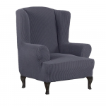 Wing Chair Slip Cover Tooli katted Wingback Tooli katted Slipcovers 1 Piece Stretch Sofa Cover M&ouml;&ouml;bli kaitsja Spandex Jacquard ruuduline muster D36xW32xH45 inch