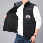 S&uuml;gis- ja talve meeste puuvillane vest mitme taskuga, t&ouml;&ouml;riietus vesti ja pl&uuml;&uuml;sist sooja jakiga 6XL must