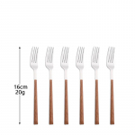 6tk/30tk roostevabast terasest s&ouml;&ouml;giriistade komplekt S&ouml;&ouml;gin&otilde;ude komplekt puidust k&auml;epideme imitatsiooniga lauan&otilde;ud Nuga Kahvel Teelusikas S&ouml;&ouml;gin&otilde;ud 6Pcs Tea Fork