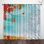 Kardinad Uksekardinad J&otilde;ulud P&auml;ikesekaitse Pimendav Kangas Kardinad Digitaaltr&uuml;kk Lumememm Perforeeritud 70x160cm*2 must