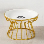 Lemmiklooma keraamiline kauss kassitoiduriiul konserveeritud k&otilde;rge jalaga suupistetaldrik emakakaela tugevdav koerakauss lemmikloomadele kuld