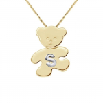 LEA &; ARTHUR - Laste ripatsi motiiv (KARUPOEG) kollaseks kullatud ja; (S-t&auml;ht) H&otilde;bedane 925 tuhandeid roodiumiga kaetud