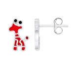 LEA &; ARTHUR &ndash; Laste k&otilde;rvar&otilde;ngad "PUNANE KAELUKKU" mustriga 925 Sterling Silver Roodium Plated &; PUNANE email - jalutusk&auml;ru s&uuml;steem