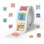 500 lehte/rullis enesejaatuse k&auml;siraamatu kleebised &ndash; dekoratiivsed t&auml;pid &uuml;mbrike ja muu jaoks JJT039