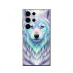Coque Samsung Galaxy S24 Ultra Loup blanc reflet violet Maniacase