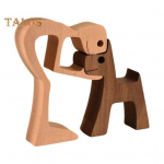 Koer Puidust skulptuur Lemmiklooma m&auml;lestusm&auml;rk Kingitus Koerale ja Mehele Naise Kuju Kodukaunistus Kutsika Pere Kujukesed Kingitused Koeras&otilde;pradele G