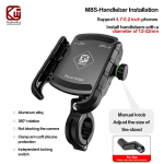 Kewig uuendatud mootorratta telefoni hoidik USB-C kiirlaadijaga Moto Mootorratta juhtraua kinnitus Mobiiltelefoni tugi Tahavaatepeegli alus