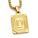 Meeste kullatud 18K titaanist terasest kaelakee &ndash; Euroopa ja Ameerika mood D (with pearl chain) kuld