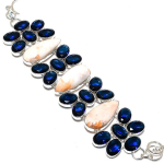 Orange Scolecite, Topaz Gemstone 925 Sterling Silver Gift Bracelet 7-8 v8j34