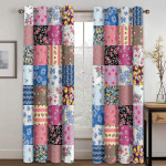 Euroopa boheemlaslikus stiilis mustriga varjukardinad 2 paneeli Etioopia traditsioonilise disainiga toa magamistoa elutoa dekoratiivkardin 50W130H(CM)x2pcs&Rod Pocket