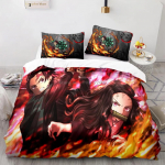 Moodsad Demon Slayer voodipesukomplektid Anime tr&uuml;kiga tekikate komplekt &Uuml;he-, Twin-, Full-, Queen-suurused Poiste, t&uuml;drukute, teismeliste magamistoa sisustus EU Single 135x200cm