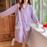 S&uuml;gistalvine puuvillane polsterdatud rasedate p&otilde;etav &ouml;&ouml;kleit Armas, armas rinnaga toitmise magamisriided rasedatele. M