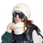 2 tk/komplekt Unisex talvesalli m&uuml;tsikomplekt Paks kootud soe libisemisvastane elastne k&otilde;rvakaitse tuulekindel m&uuml;ts Talvine v&auml;liratturile suusatamise kaela soojendaja m&uuml;ts helesinine v&auml;rv