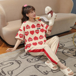 Puuvillased pidžaamad naiste pikkade varrukatega v&auml;rsked ja armsad &otilde;hukesed kahest osast koosnevad &uuml;likonnad naiste kahest osast koosnevad komplektid pidžaamad M