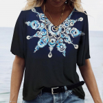 Naiste T-s&auml;rk 3D Moeprintiga Gradient Suvine Harajuku T-s&auml;rk Suurem&otilde;&otilde;duline s&auml;rk Naistele Riietus Uued l&uuml;hikeste varrukatega V-kaelusega topid S